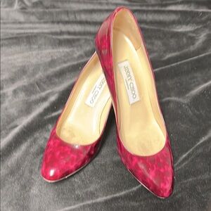 Jimmy Choo red and black Women's Shoes size 37. One small mark on one heel